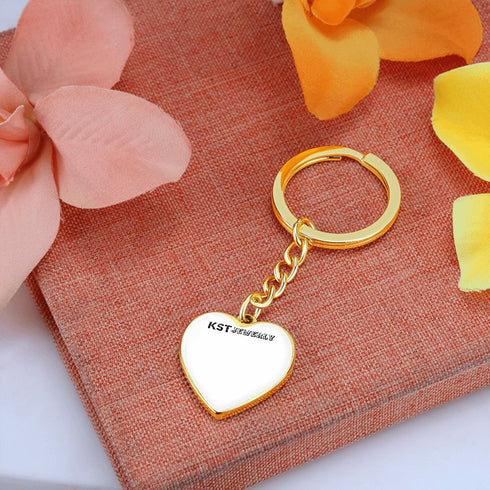 Graphics Heart Keychain
