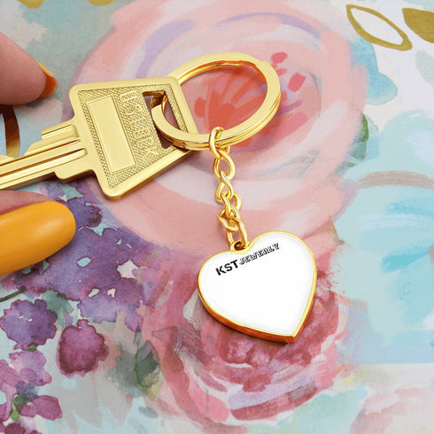 Graphics Heart Keychain