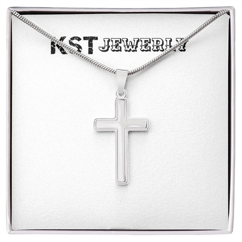 Artisian Crafted Cross with Mohagany Style Luxury box