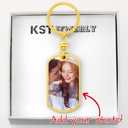 Dog Tag BU Swivel Keychain + POD MC